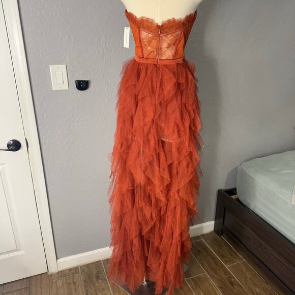 NWT For Love And Lemons x REVOLVE Bustier Gown, Rust, L - Picture 2 of 8